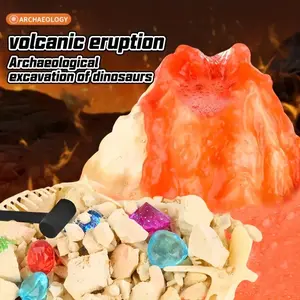 Gemstone Excavation science experiment kit, containing gemstones and plastic dinosaur fossil bones, suitable for Christmas and birthday gifts, suitable for parent-child interactive games, enhance imagination diy stem cell toy