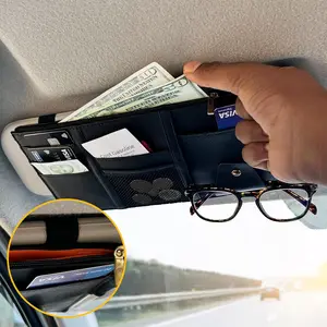 Car Sun Visor Organizer Small | EcoNour Black Multi-Pocket