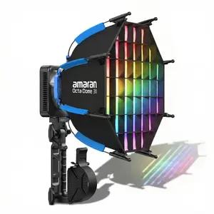 amaran Ray 60c/120c RGB Video Light A- 60W full-color Portable Studio Light CCT 1,800K-20,000K,3910Lux/1m, IP54 Bowens Mount,w/Softbox Portable Bag for Content Creators Vlog,Live Streaming,Weddings, Events, Conventions