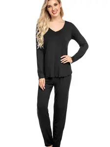 Ekouaer Knit Pajamas Set for Women Lounge Wear Sets Long Sleeve Sweatsuit Matching 2 Piece Outfits Casual Sweater Sets S-XXL