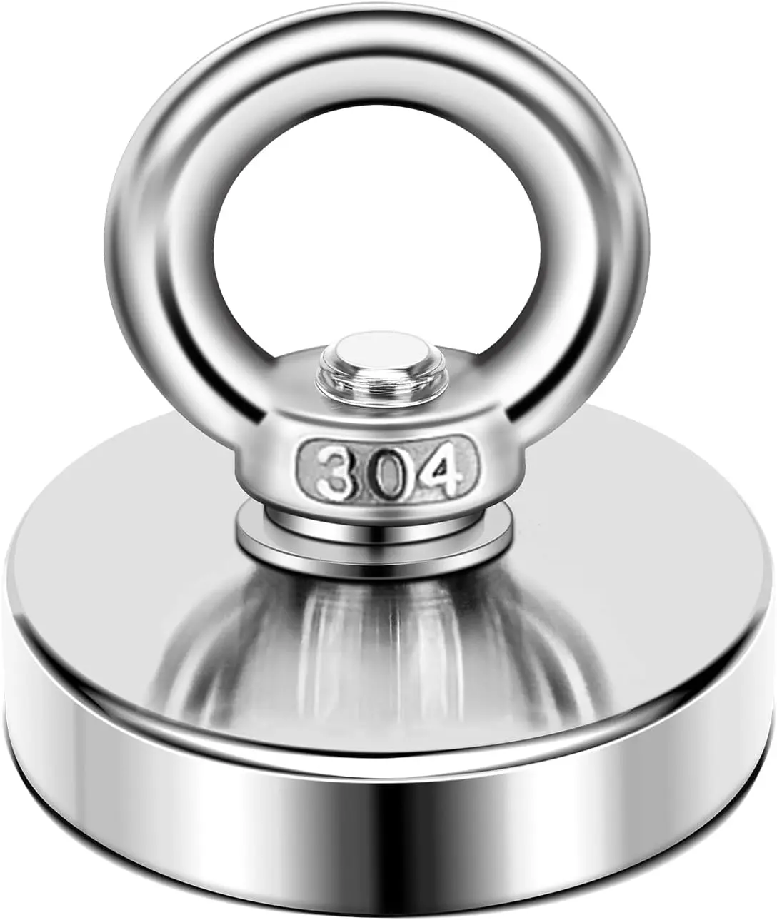 Strong Neodymium Fishing Magnets, 150 lbs(68 KG) Pulling Force Rare Earth Magnet with Countersunk Hole Eyebolt Diameter 1.41 inch(36 mm) for Retrieving in River and Magnetic Fishing