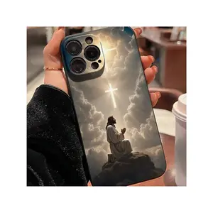 A Stylish Glowing Cross Design Phone Case Suitable For Iphone 16/15/14/13/12/11 Pro Max, Perfect As A Valentine'S Day Gift.