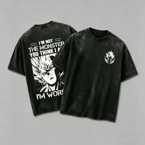Vegeta Unisex Summer outfits men streetwear 80s 90s graphic tees cotton Anime tank tops men gifts