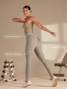Fanka Body Sculpt Leggings 2.0 - Reversible, Tummy Control, Breathable Fitness, Seamless Gym, Stretchable Activewear, Stretchy Soft Sports Bottoms, Tummy Control Leggings