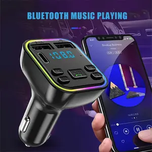 FM transmitter, car Bluetooth adapter with USB charging, audio receiver, car charger, MP3 player, LED display screen, hands-free calling support for USB flash drive and TF card, car accessories, car essentials