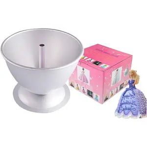Princess Dress Doll Cake Pan Aluminum Alloy Skirt Cake Baking Pan for Birthday and Anniversary (8 inch)