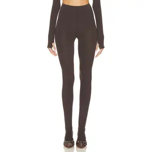 Norma Kamali Legging With Footie in Chocolate