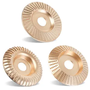 Upgraded 3PCS Wood Carving Disc Set for 4" or 4 1/2" Angle Grinder with 5/8" Arbor, Grinding Wheel Shaping Disc for Wood Cutting, Grinder Cutting Wheel Attachments - Home Improvement.