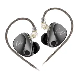 KZ Castor Hi-Fi Wired In-Ear Monitors (Black Improved Bass Version) - Dual Dynamic Driver IEM Headphones with 4 Tuning Switches, Noise Cancelling Gaming Earbuds, Deep Bass Audiophile Earphones with Mic for PC/Mobile/PS5
