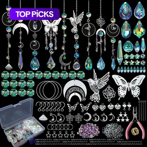 Sun Catcher Kit, 400pcs/set DIY Sun Catcher Kit with Storage Box, Glass Beads, and Complete Tool Set, Perfect for Garden, Wedding, Home Decor, Garden Accessories