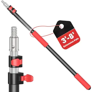 8 FT Extension Pole for Cleaning, 3.2-8 Ft  Roller Extension Pole,  Alloy Telescoping Pole, Flip-Lock Design,  Extension Pole for Painting, Dusting, Window