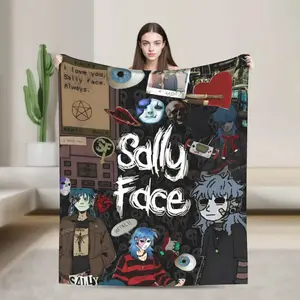 Sally Face Sal Fisher SF Blanket Cover Game Gothic Throw Blanket Airplane Travel Decoration Lightweight Bedspreads Portable  An essential blanket for both home and outdoor use.