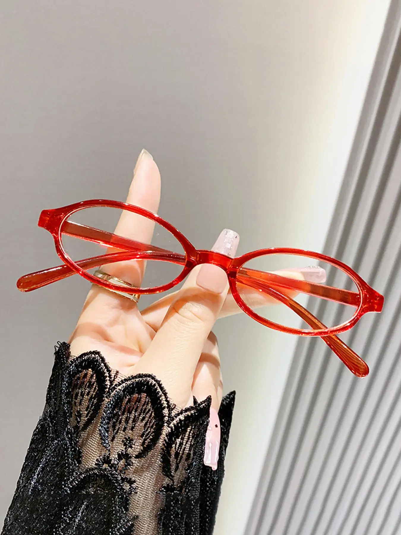 Simple Anti-blue Light Eyeglasses for Everyday Use, Basic Oval Frame Fashion Eyeglasses for Women & Men, Fashion Eyeglasses for Work, Daily Clothing D