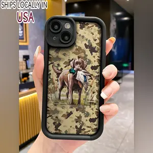 This Tall Bamboo Phone Case Features a Labrador Dog Holding a Duck And Is Compatible with Iphone Models 16 15 14 13 12 11 x/xs