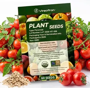Premium Tomato Seeds for Planting Backyard & Indoors, 60 Non-GMO Heirloom Seeds Pack, High Yield Juicy Red Tomatoes, Easy to Grow Vegetable Garden Seeds for Beginners, Raised Beds & Pots Gardening