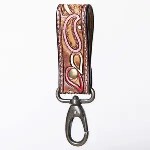 American Darling ADKR210F Hand Tooled Carved Genuine Leather Keyring