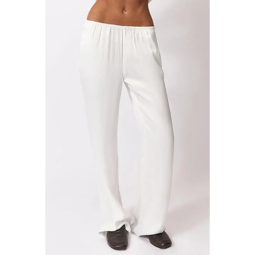 WEWOREWHAT Women's White Silky Pull-On Pants