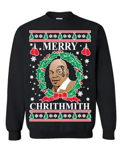 Mike Tyson Merry Chrithmith Ugly Christmas Sweater | Funny Christmas Sweater | Holiday Sweater