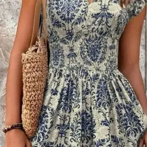 Printed Cap Sleeve Maxi Dress