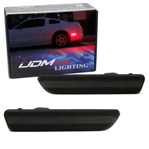 iJDMTOY Smoked Lens Red Full LED Rear Side Marker Light Kit For 2005-09 Ford Mustang, Powered by 54-SMD LED