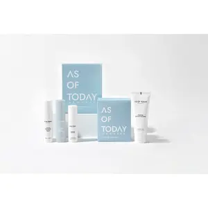 AS OF TODAY Minimalist Skincare Set - 6 Products for Hydration & Anti-Aging - R-Peptide Cleanser, Toner, Ampoule, Day & Night Cream, Renewing Masks