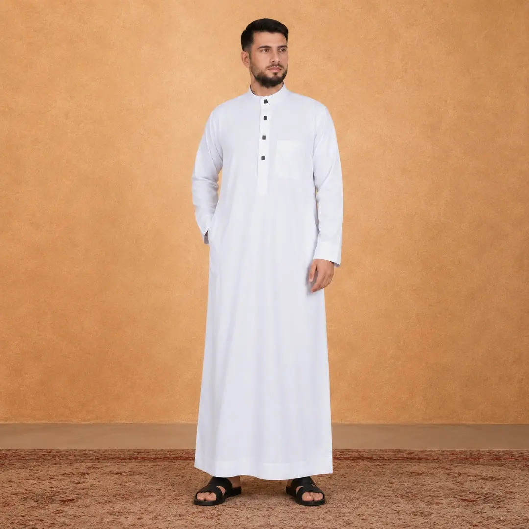 Classic Sapphire White Thobe - Men Classic Sapphire White Thobe - Men