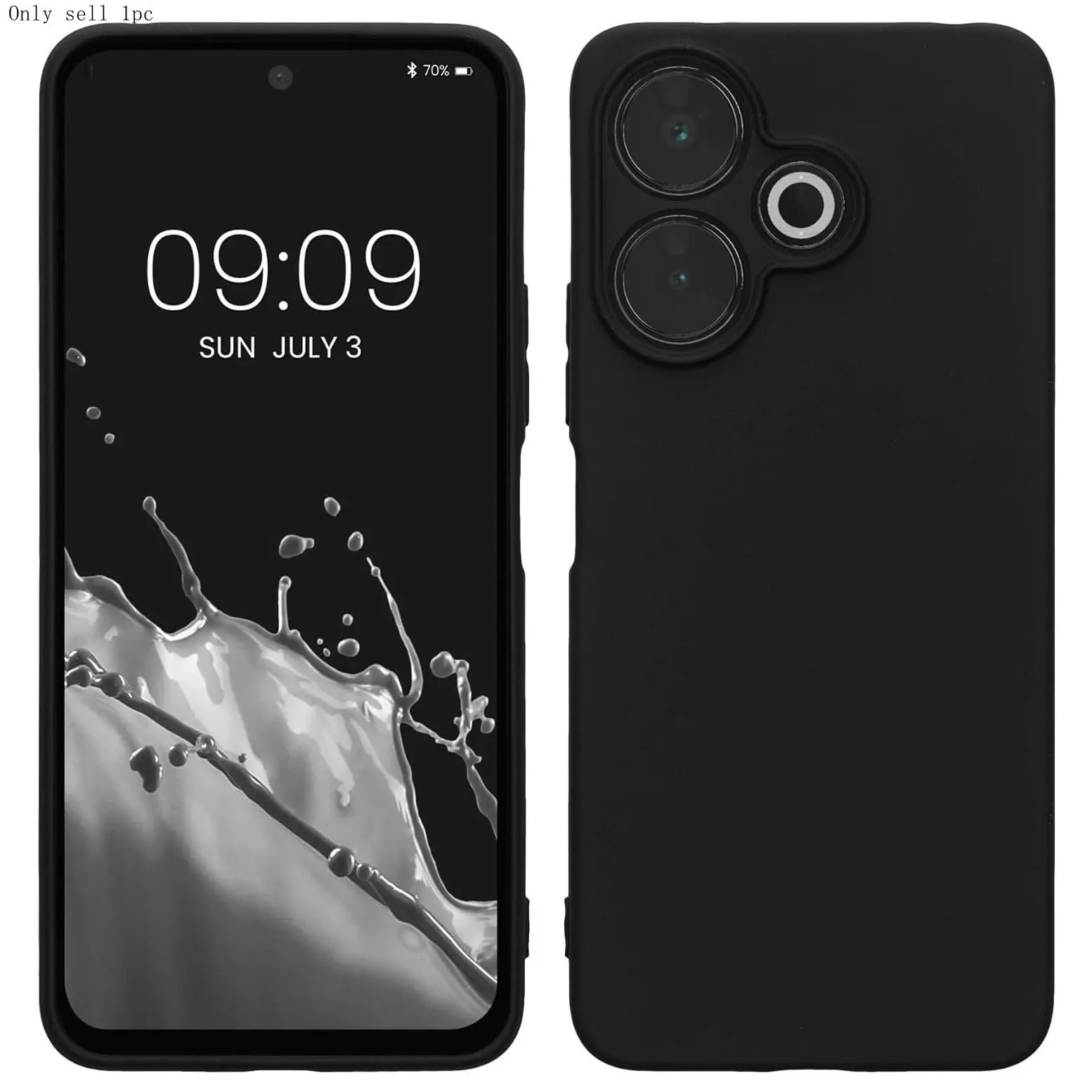 Mobile Phone Case For Xiaomi Redmi 13 4G/5G, Slim Shockproof Flexible Black Matt Soft Silicone Protective Phone Case Cover Accessories