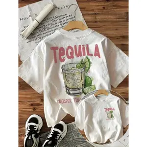 Tequila Cocktail Graphic Tee Unisex Top Vintage Funny Drinking Shirt Oversized Crewneck Short Sleeve Soft Cotton Casual Streetwear Summer Outfit