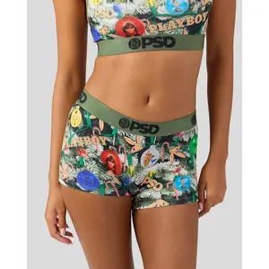 PSD Womens Playboy Festive Tree Boy Short Underwear - Comfortable, Breathable, Ultra-light Fabric