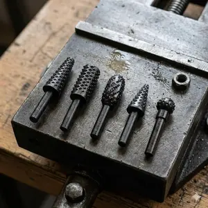 Rotary Burr Set 5/10PCS High-Speed Carbide Grinding Bits for Metal Wood Stone, Polishing Engraving & Deburring Tools with 1/4" Shank, Compatible with Electric Die Grinders, Multi-Shape Professional DIY Craft Accessories