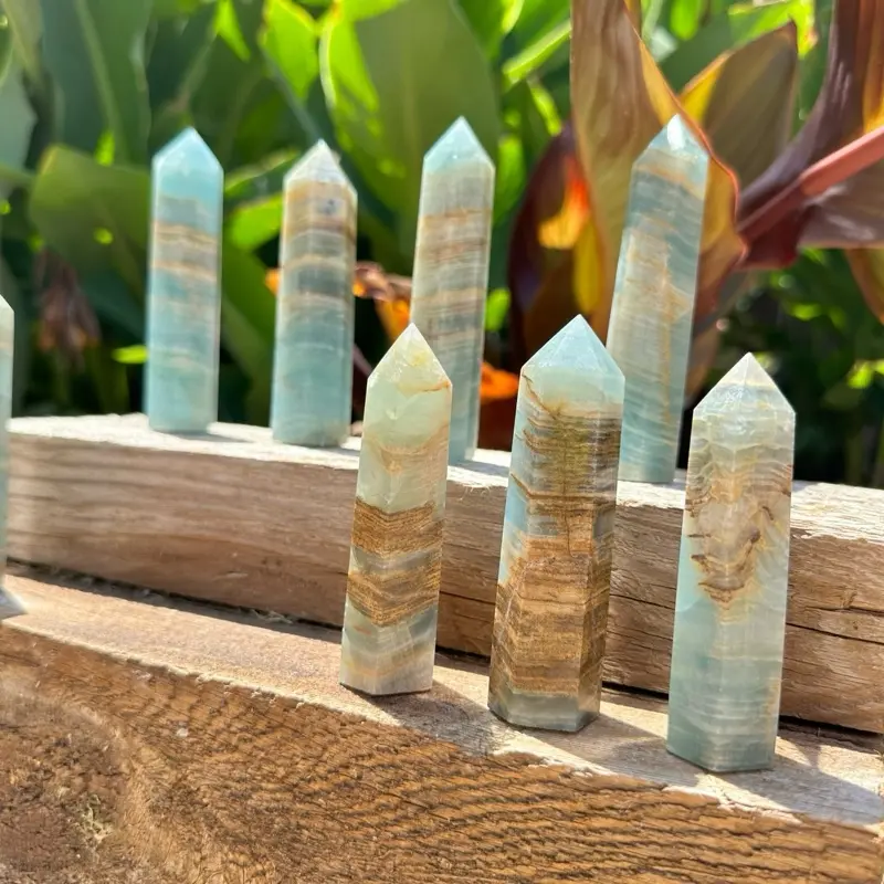 Blue Calcite Tower - Natural Healing Stone for Home Decor & Energy Enhancement