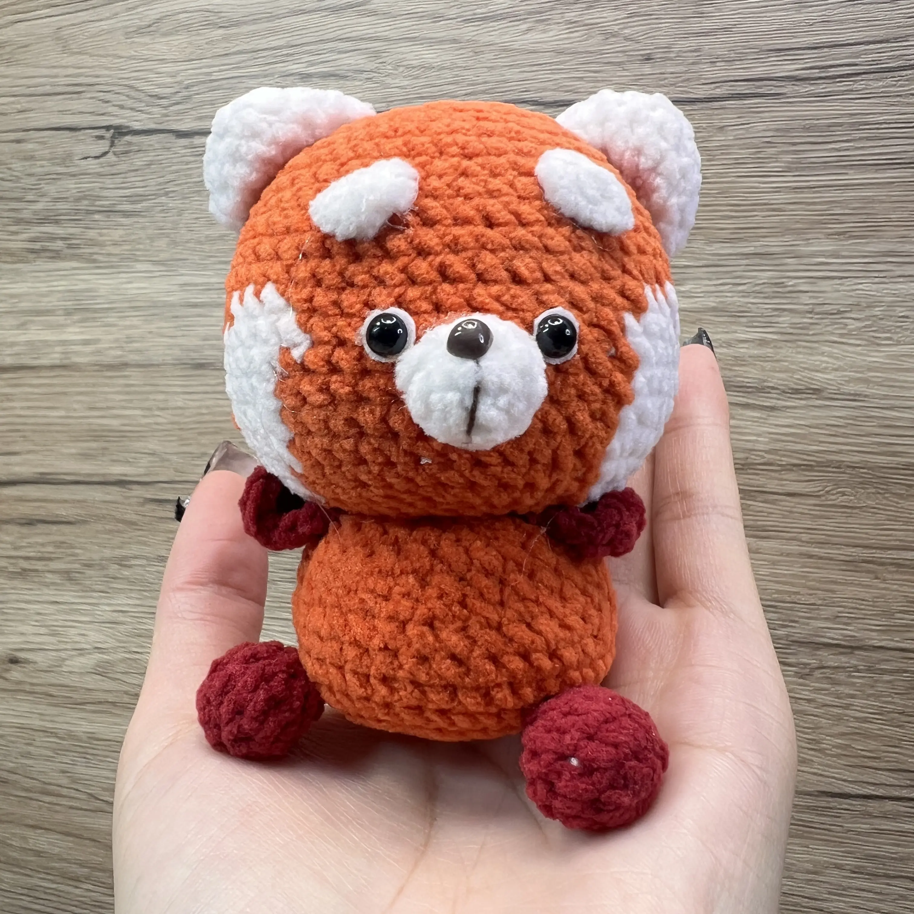 Handmade Amigurumi Crochet Orange Red Panda Plushie