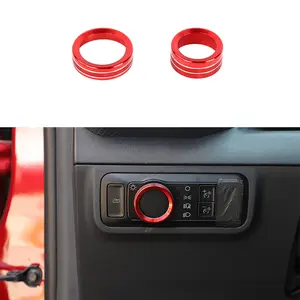Perfect Fit Aluminum Alloy Center Headlight Audio Adjustment Switch Knob Trim Cover for 2024+ Ford Mustang