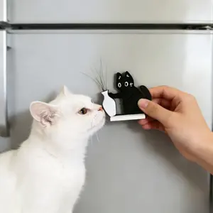 1/2pcs Cute cat hair collection, refrigerator stickers, kitten vase storage ornaments, acrylic kitten push bottle, magnetic refrigerator decoration