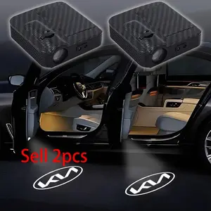 2pcs LED Emblem Lamp Car Door Lights, Projector Accessory for Kia Gt Line, Sportage, Stinger, Sorento, Ceed, Soul, Venga, Kx5, K3, K4, K5