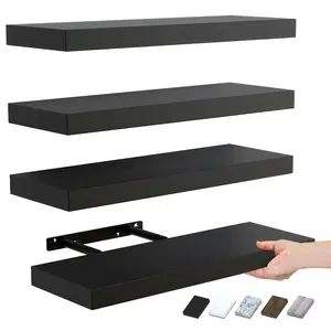Floating Shelves for Wall Decor, Wall Mounted Shelves for Bedroom, Living Room, Kitchen, Bathroom Shelves Black
