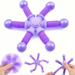 1pc Hexagonal Fidget Spinner Toy - Sensory Fidget Toy with 6 Interlocking Rings, Durable Plastic Relax Gift for Youngsters, Easter Basket Stuffers, Birthday Christmas Party Favors, Pop Fidget Toy