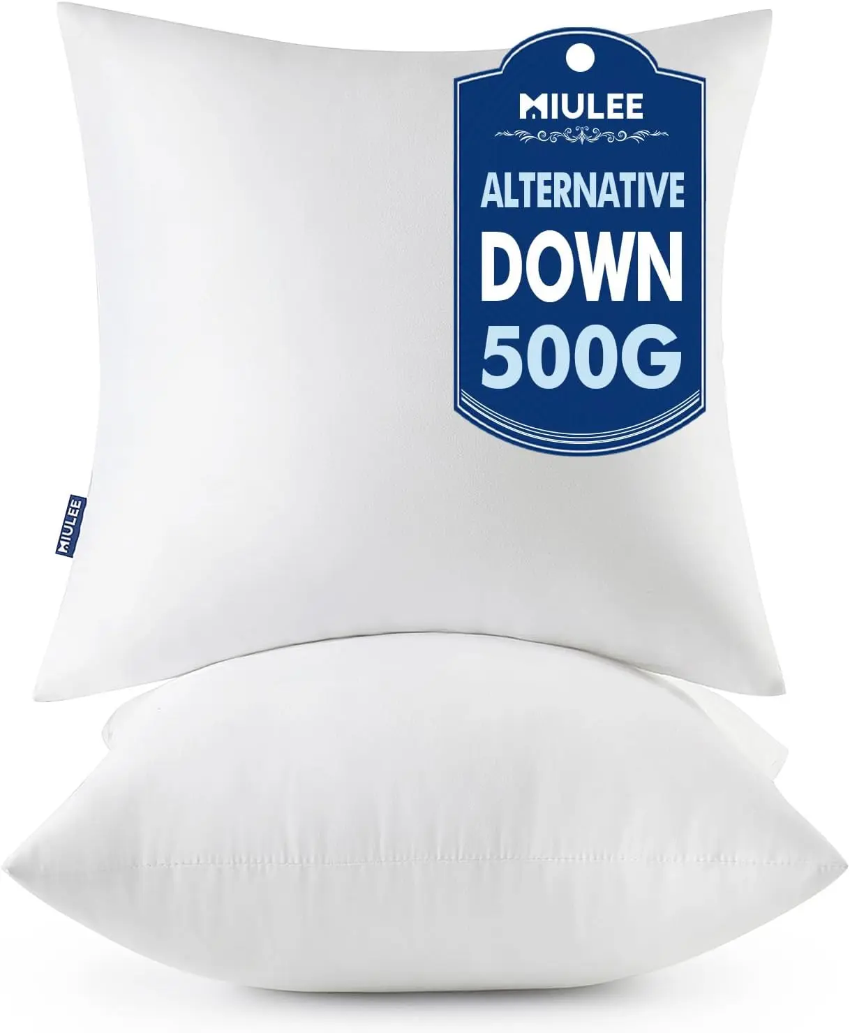 MIULEE 18x18 Pillow Inserts Set of 2, Decorative Throw Pillows for Couch Sofa Bed with 100% Virgin Microfiber Filling, Soft Supportive Fluffy Square Cushion Inserts