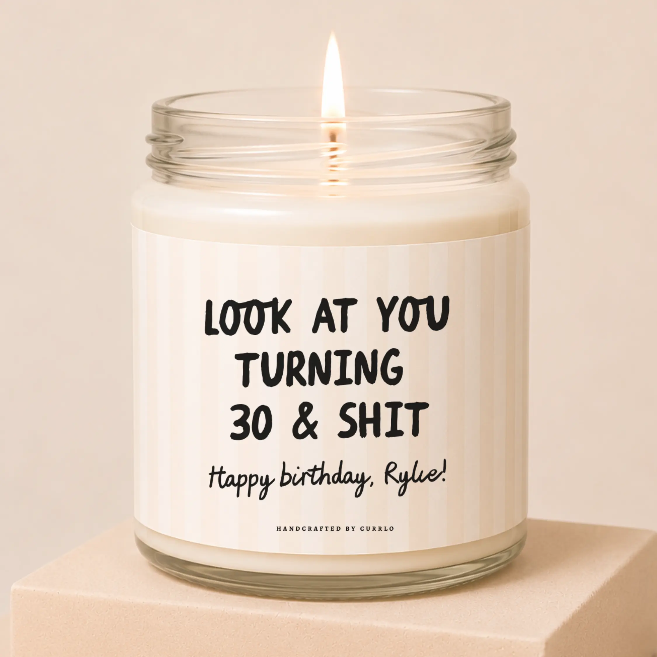 Personalized 30th Birthday Candle, 30th Gifts, Funny 30th Birthday Gift, Custom Birthday Candle for Best Friend, Coworker or Sister