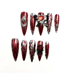 shimmery finishNail art that matches your energy ⚡ handmade acrylic press finish