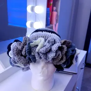 Crochet Ruffle Hat - Unique Design as Shown in the Image