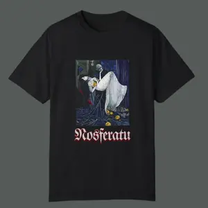 Nosferatu Gothic Vampire T-Shirt - Horror Movie Graphic Tee, Vintage Gothic Castle Design, Spooky Aesthetic, Halloween Gift for Horror Fans