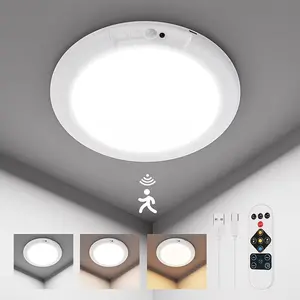 Rechargeable Motion Sensor LED Ceiling Light, Adjustable 3 Color Temperature 3000K 4000K 6000K, Safe 5V Ceiling Lamp for Bedroom, Hallway & Stairs, Energy Saving, Magnetic Mount