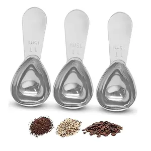 3 Pieces 15ml tea Tablespoon Measuring Spoons Stainless Steel sliver Coffee Scoops Short Handle Tablespoon for Loose Tea Sugar Kitchen Gifts
