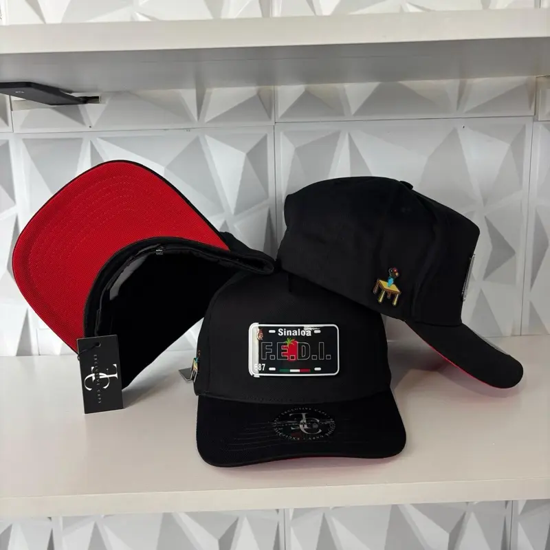 Exclusive Caps Sinaloa FEDI SnapBack Hat-Black/Red visor