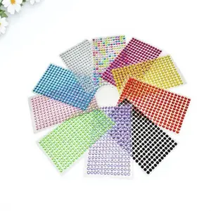 1-Pack 4mm Self-Adhesive Rhinestone Stickers for DIY Crafts, Nail Art, Phone & Car Decoration, Scrapbooking, Sparkling Embellishments & Fashion Accessories.