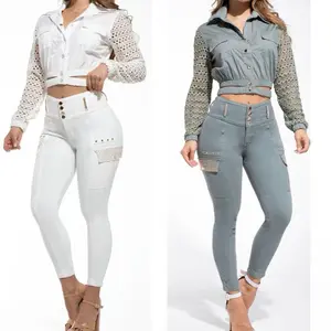 Colombian Cargo Set Ivory, Green and Brown  Color White Top