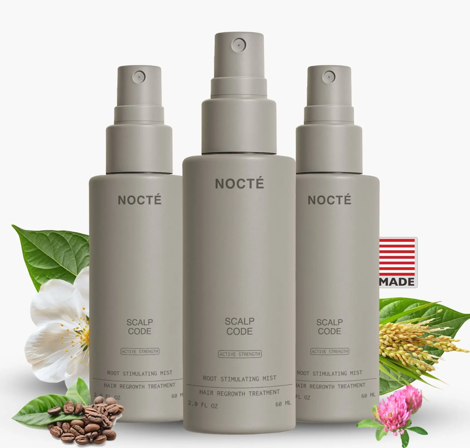 Nocté Scalp Code Advanced 5% Minoxidil Hair Regrowth Treatment for Men & Women with Botanical Complex Vegan-Friendly Haircare, 3-Month Supply