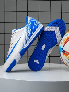 Unisex's Colorblock Lace Up Soccer Shoes, Breathable Comfortable High Top Football Shoes, Sports Shoes, Football Cleats for Training & Competition, Turf Shoes