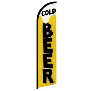 Windproof Cold Beer Banner Flag, Windless Advertising Flags, Festive & Party Supplies Backdrop for Home Decor, Outdoor Party Decoration, Party Background Decoration